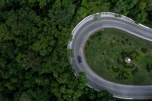 Arial view of a national road