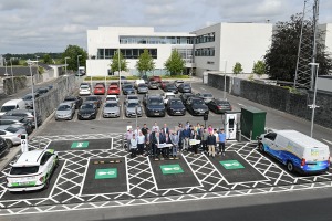 An overhead image of the newly open EV recharging station in Roscommon