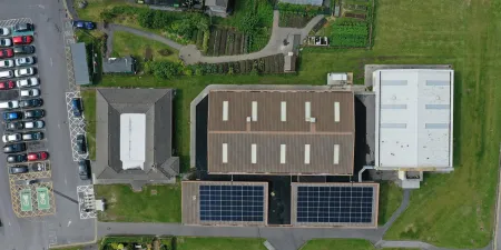 An overhead image of the Local Authority Pilot Project and EV recharging station in Galway