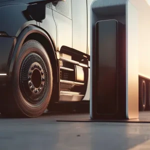 image of an electric heavy duty vehicle charging