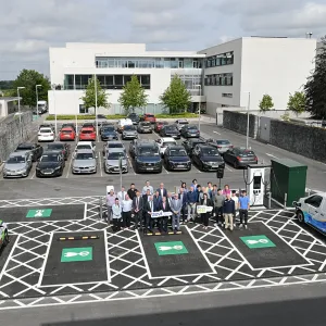 An overhead image of the newly open EV recharging station in Roscommon
